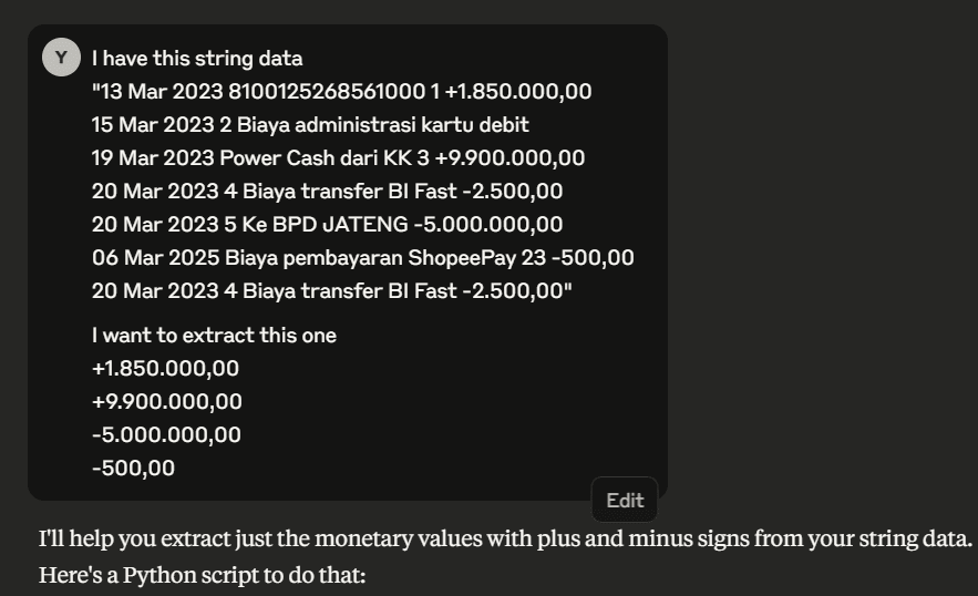 Bank Statement in Python